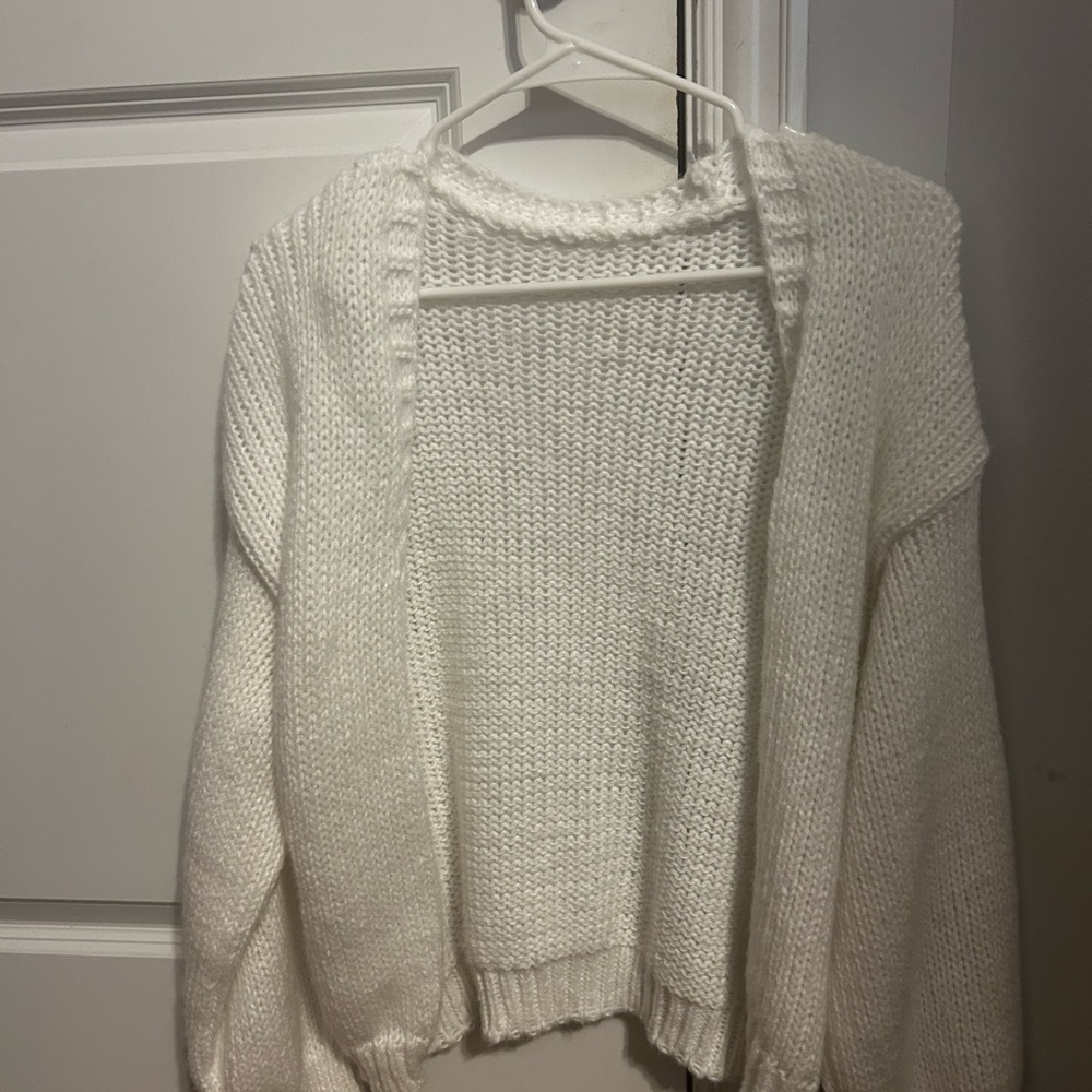 Cozy White Knit Cardigan